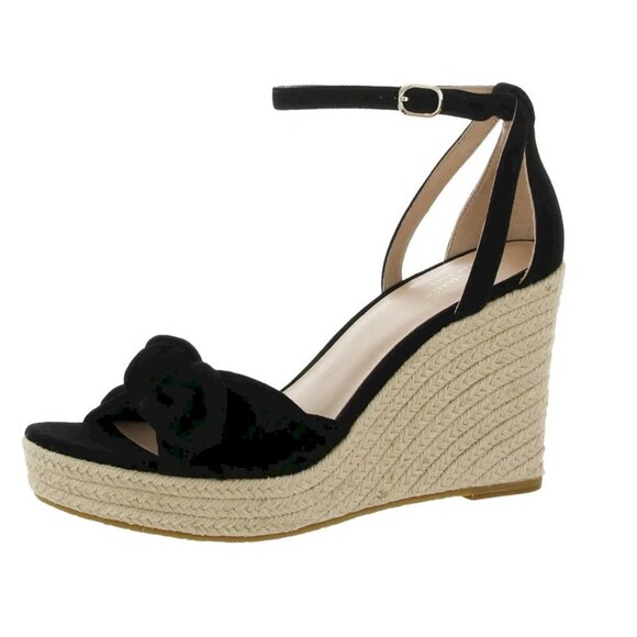 Kate Spade Black Tianna Suede Wedge Heels Women's Size 10Medium New in Box - Picture 3 of 8